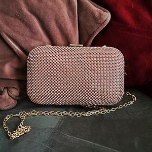 Pink rhinestone clutch